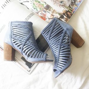 NWOT Blue strappy heels
